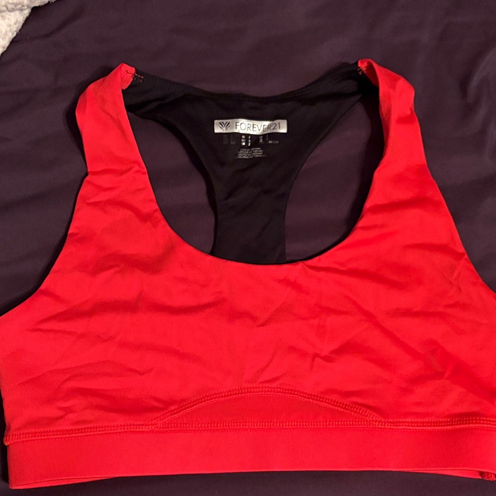 Forever 21 Vibrant Red Sports Bra